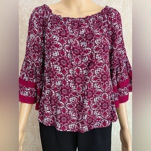 Solitaire women’s floral top blouse size s